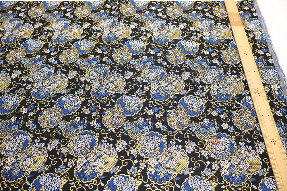 Gold Brocade (Kinran) - Japanese Small Pattern Bouquet - nomura tailor