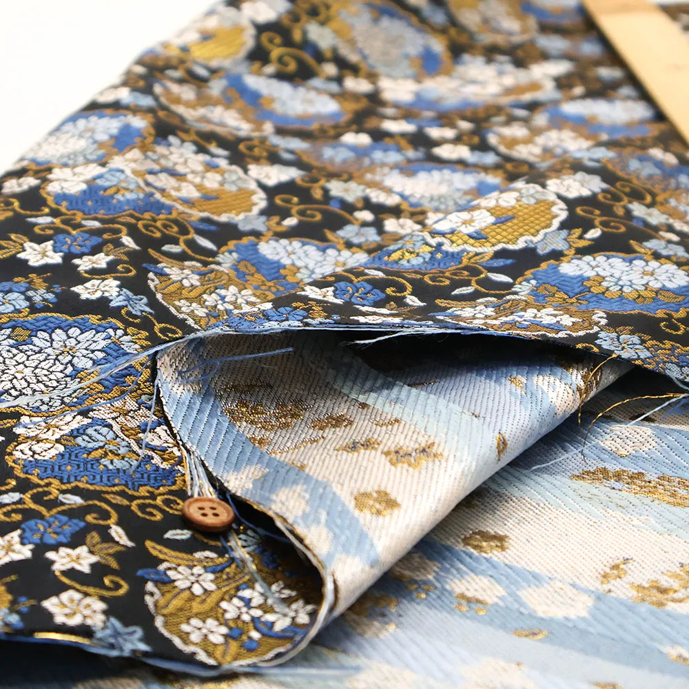 Gold Brocade (Kinran) - Japanese Small Pattern Bouquet - nomura tailor