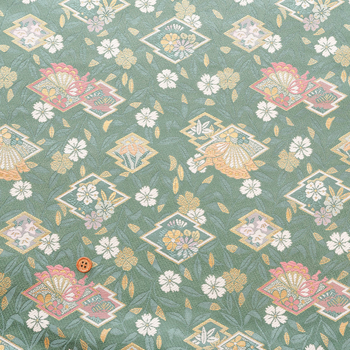 Gold Brocade (Kinran) - Matsukawabishi and Butterfly - nomura tailor