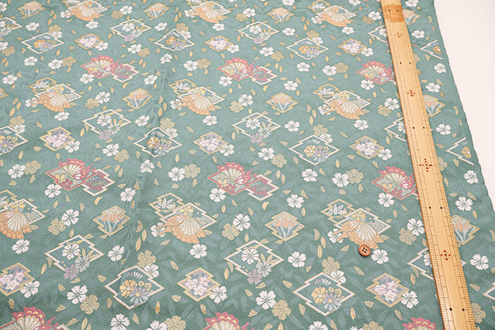 Gold Brocade (Kinran) - Matsukawabishi and Butterfly - nomura tailor