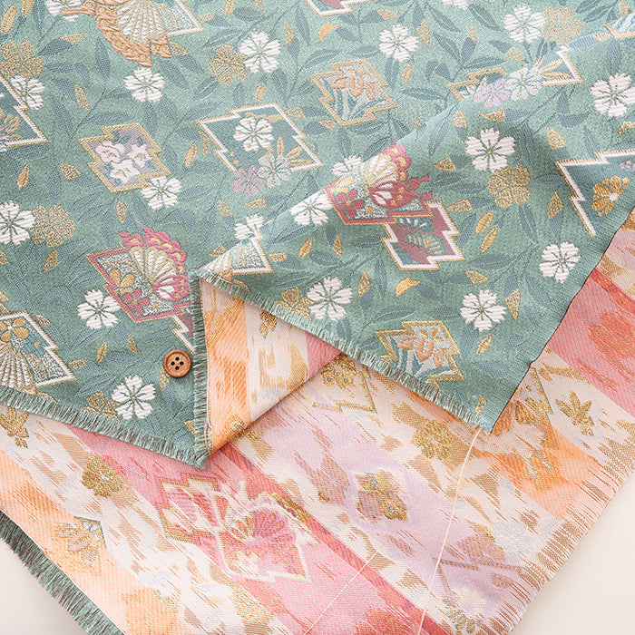Gold Brocade (Kinran) - Matsukawabishi and Butterfly - nomura tailor