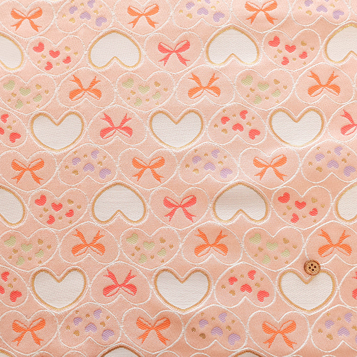 Gold Brocade (Kinran) - Heart and Ribbon - nomura tailor