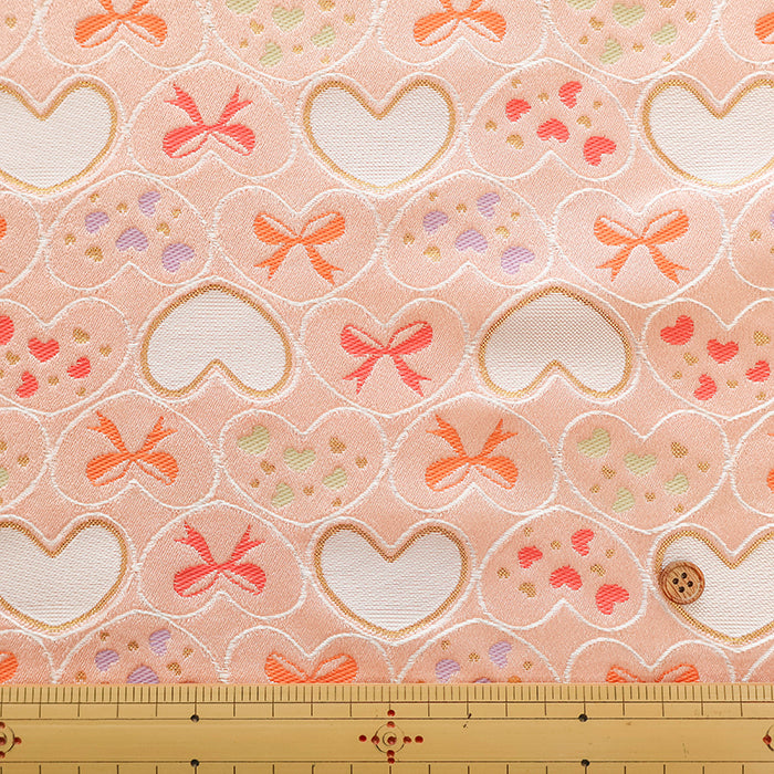 Gold Brocade (Kinran) - Heart and Ribbon - nomura tailor
