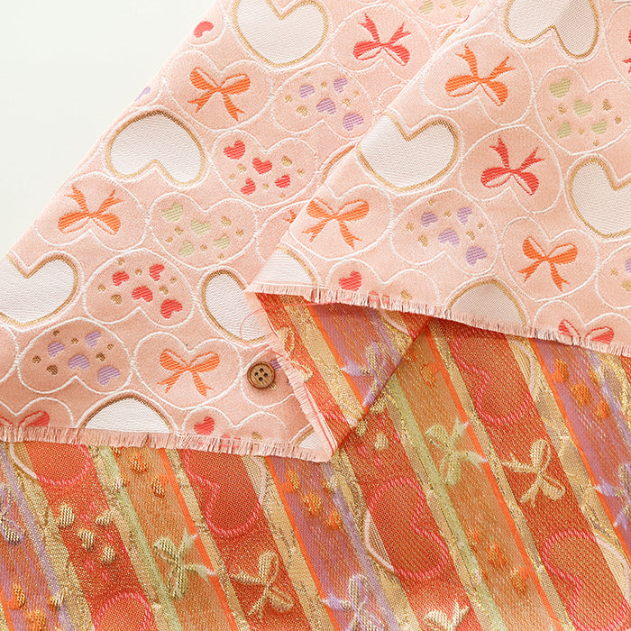 Gold Brocade (Kinran) - Heart and Ribbon - nomura tailor