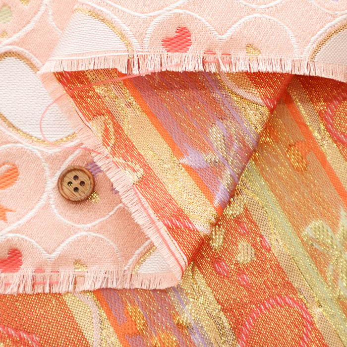 Gold Brocade (Kinran) - Heart and Ribbon - nomura tailor