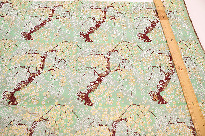 Gold Brocade (Kinran) - Weeping Cherry Blossoms - nomura tailor