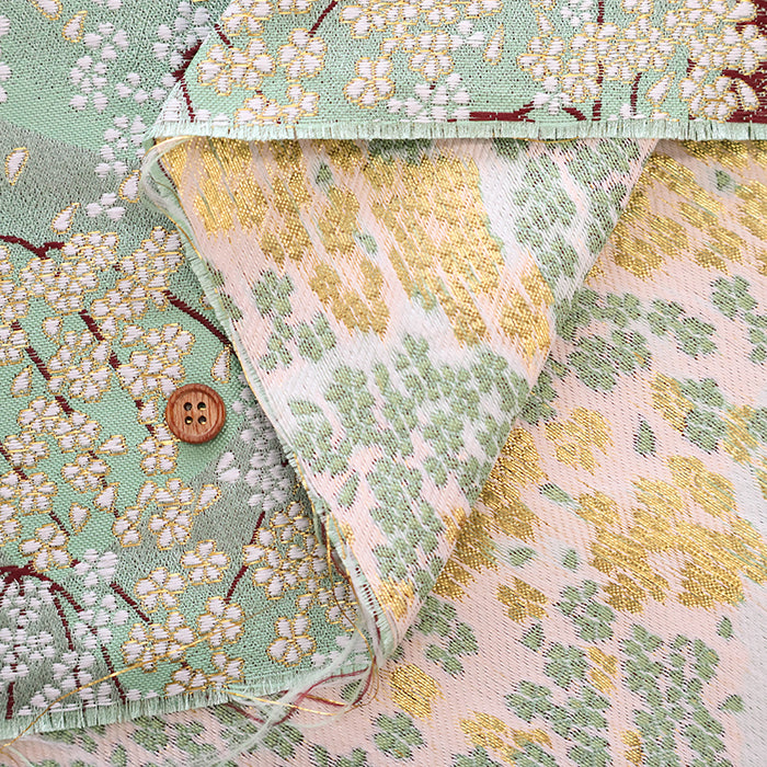 Gold Brocade (Kinran) - Weeping Cherry Blossoms - nomura tailor