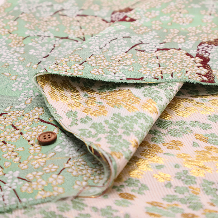 Gold Brocade (Kinran) - Weeping Cherry Blossoms - nomura tailor
