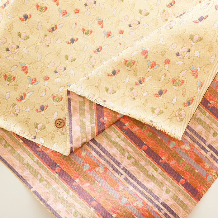 Gold Brocade (Kinran) - Ivy Arabesque and Flower - nomura tailor