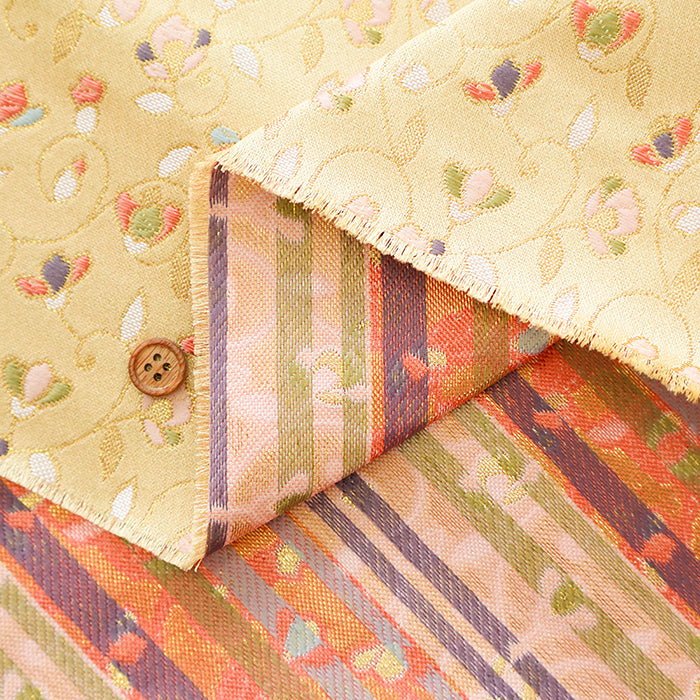 Gold Brocade (Kinran) - Ivy Arabesque and Flower - nomura tailor