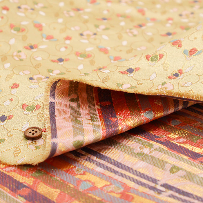 Gold Brocade (Kinran) - Ivy Arabesque and Flower - nomura tailor