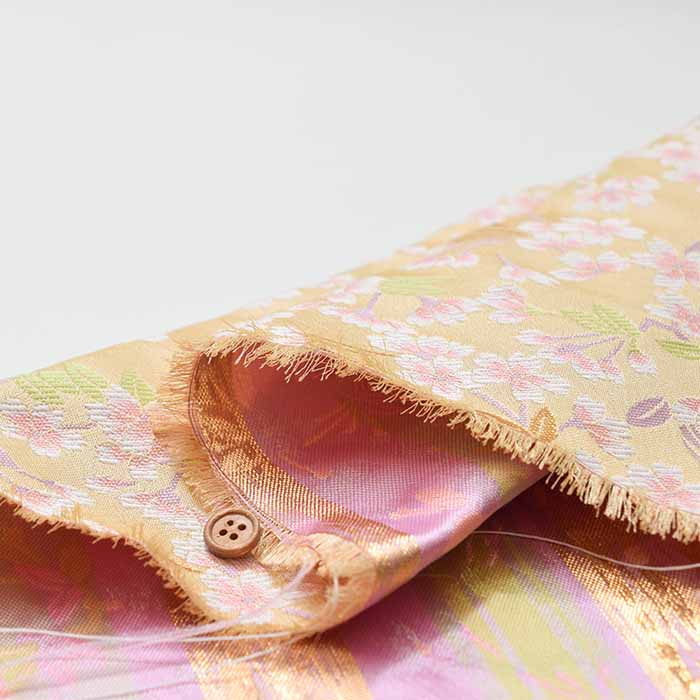 Gold Brocade - Cherry Blossom Pattern - nomura tailor