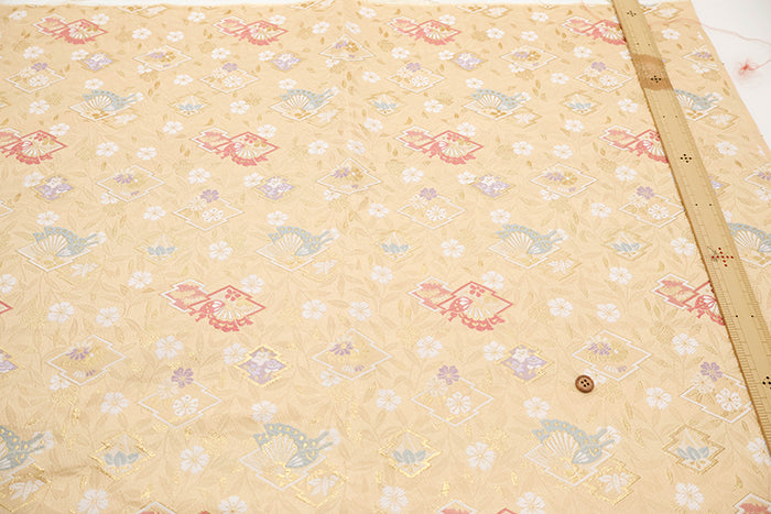 Gold Brocade (Kinran) - Matsukawabishi & Butterfly - nomura tailor