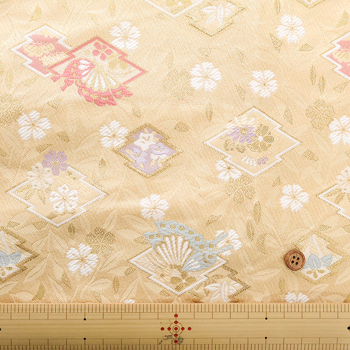 Gold Brocade (Kinran) - Matsukawabishi & Butterfly - nomura tailor