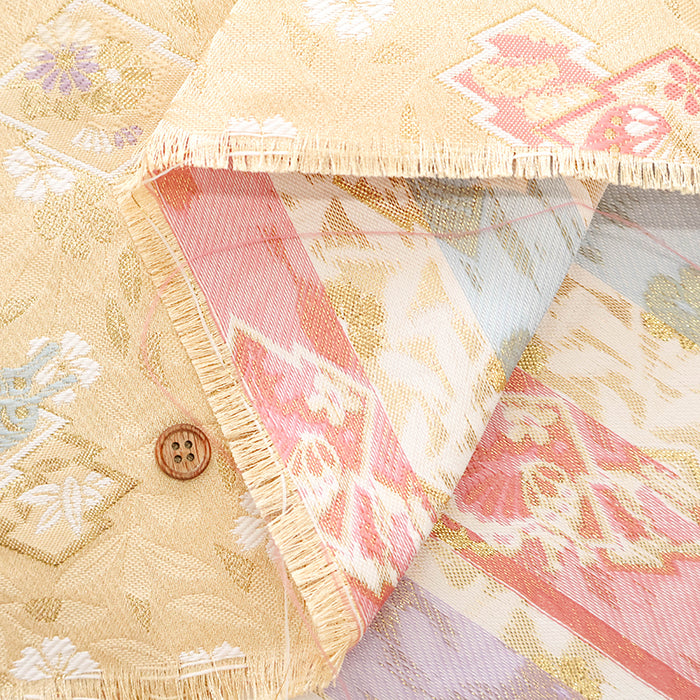 Gold Brocade (Kinran) - Matsukawabishi & Butterfly - nomura tailor
