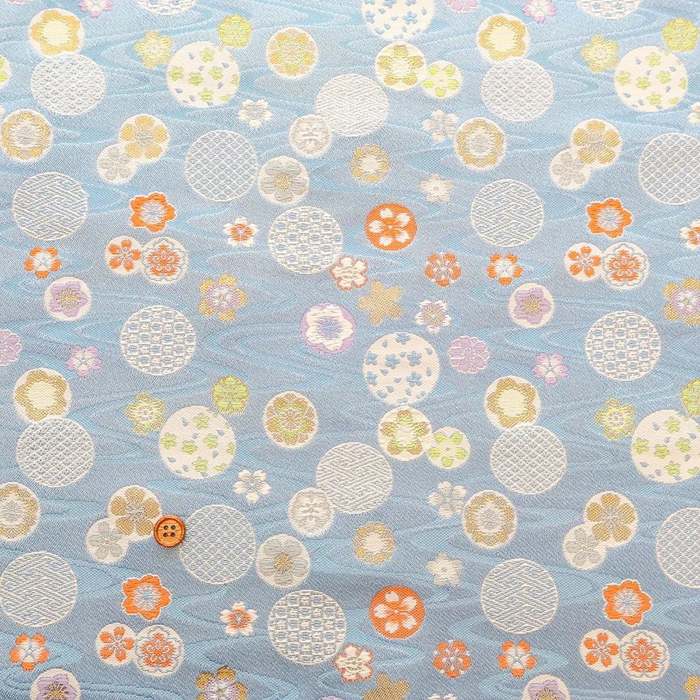 Gold Brocade (Kinran) - Flowing water with flowers - nomura tailor