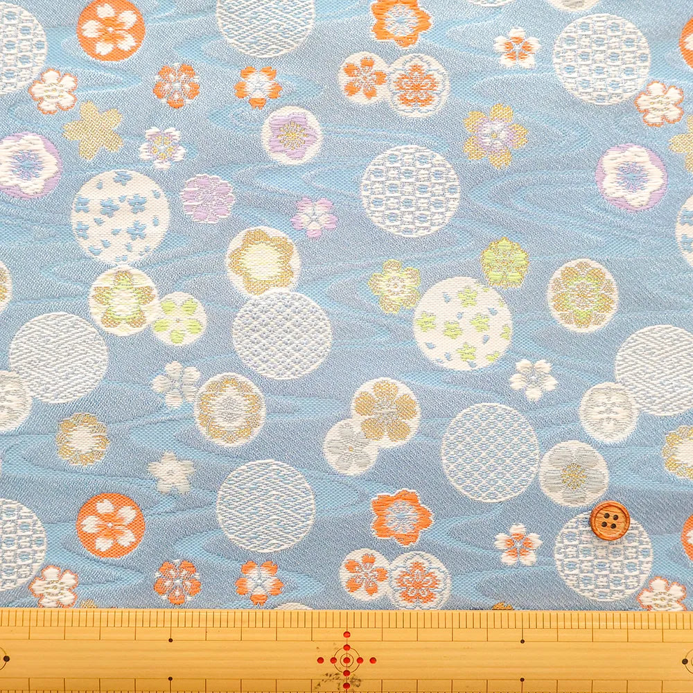 Gold Brocade (Kinran) - Flowing water with flowers - nomura tailor