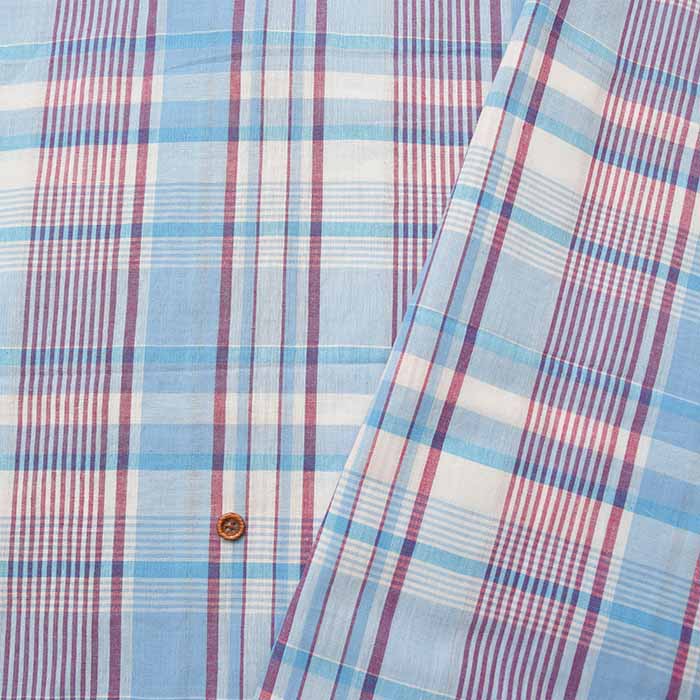 Cotton Madras Check Fabric made in India | nomura tailor