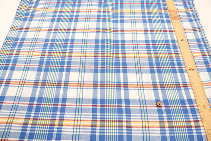 Made in India Cotton Yarn-Dyed Madras Check Fabric - nomura tailor
