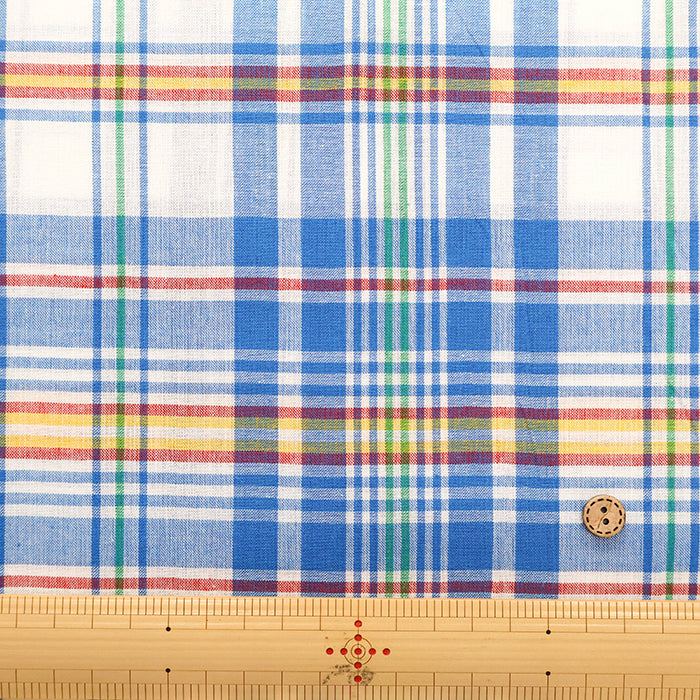 Made in India Cotton Yarn-Dyed Madras Check Fabric - nomura tailor