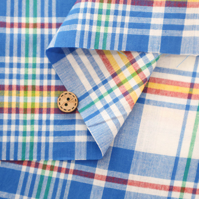 Made in India Cotton Yarn-Dyed Madras Check Fabric - nomura tailor