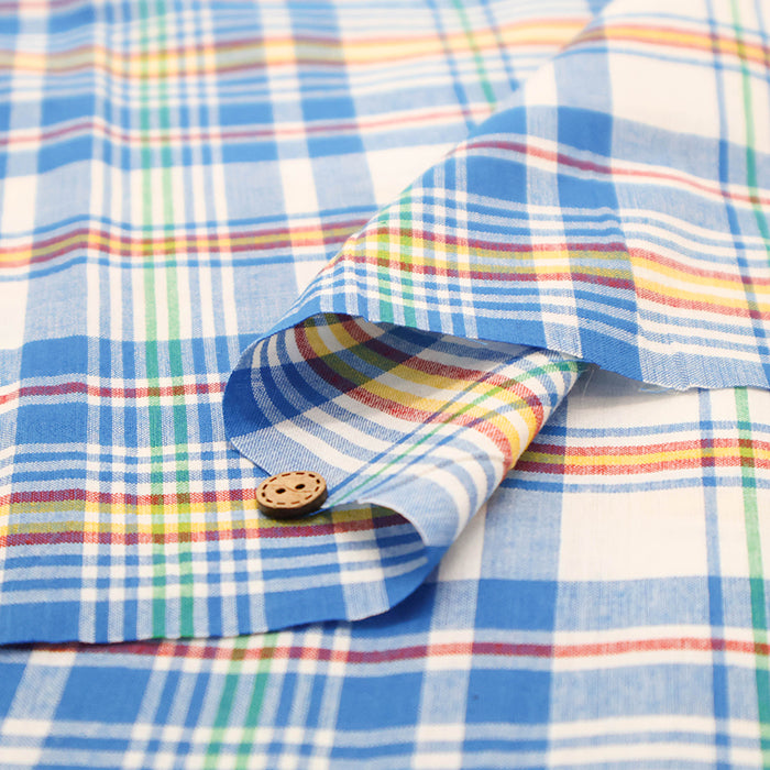 Made in India Cotton Yarn-Dyed Madras Check Fabric - nomura tailor