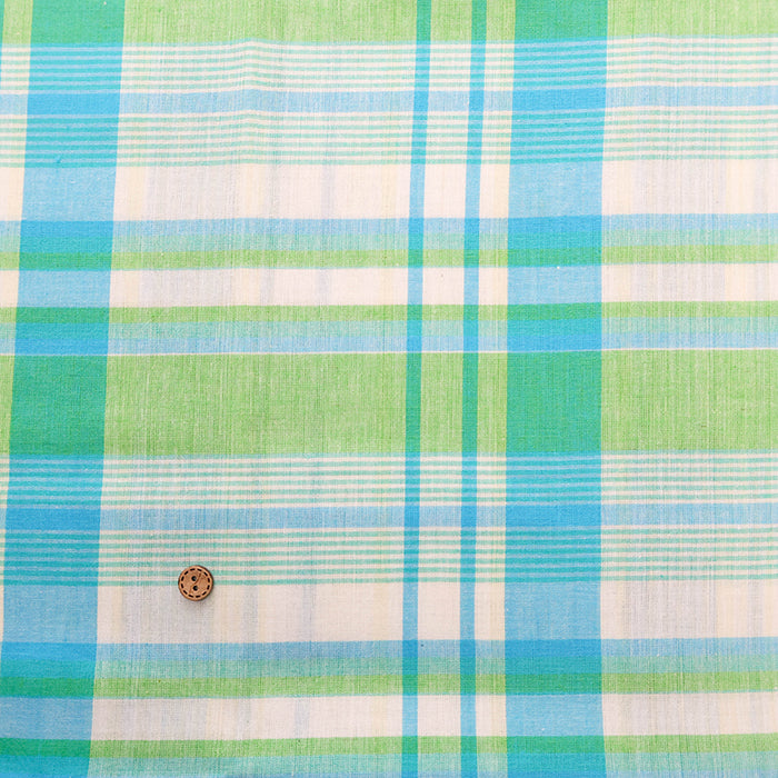 Made in India Cotton Yarn-Dyed Madras Check Fabric - nomura tailor
