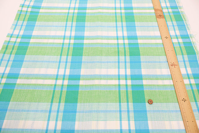 Made in India Cotton Yarn-Dyed Madras Check Fabric - nomura tailor