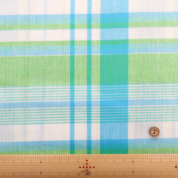 Made in India Cotton Yarn-Dyed Madras Check Fabric - nomura tailor