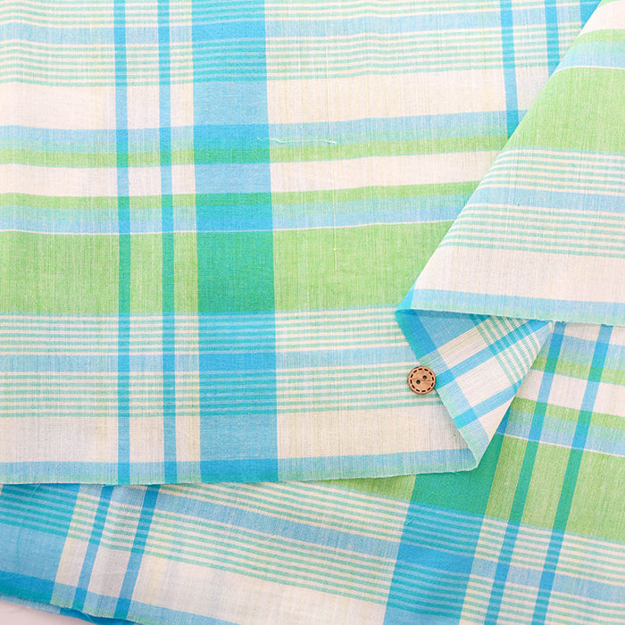 Made in India Cotton Yarn-Dyed Madras Check Fabric - nomura tailor