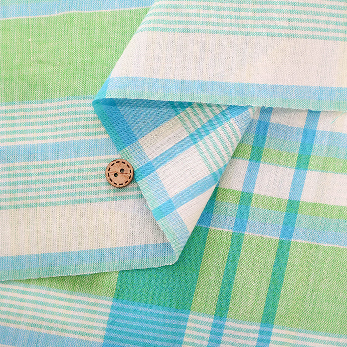 Made in India Cotton Yarn-Dyed Madras Check Fabric - nomura tailor