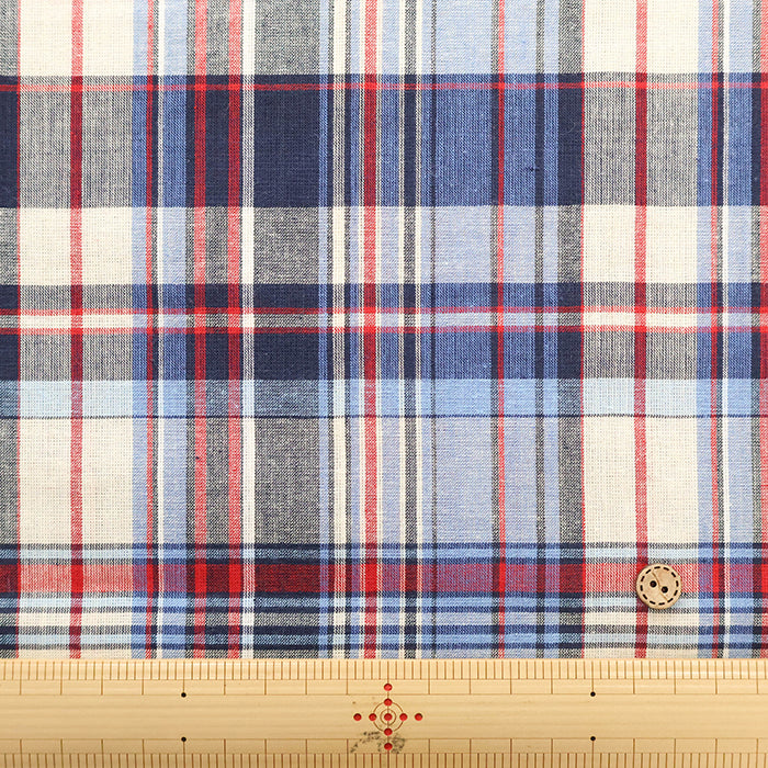 Made in India Cotton Yarn-Dyed Madras Check Fabric - nomura tailor