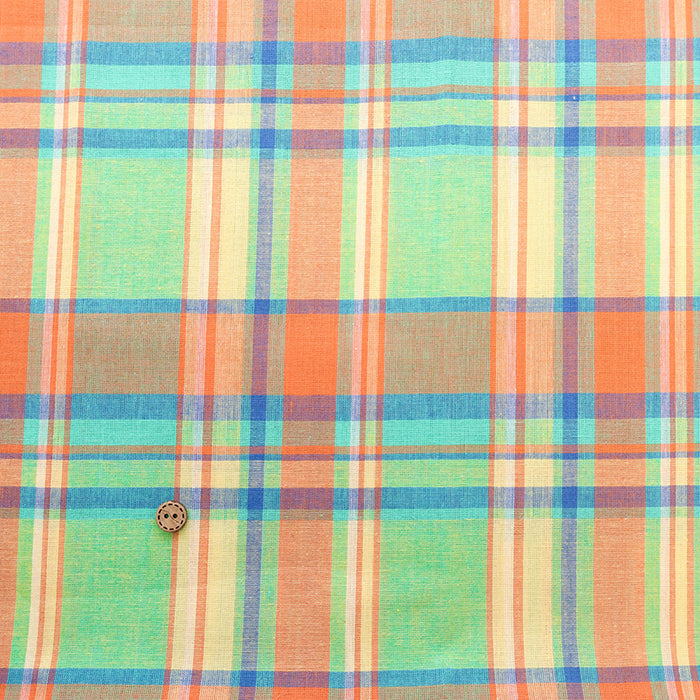 Made in India Cotton Yarn-Dyed Madras Check Fabric - nomura tailor