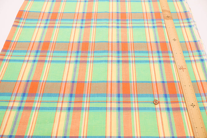 Made in India Cotton Yarn-Dyed Madras Check Fabric - nomura tailor