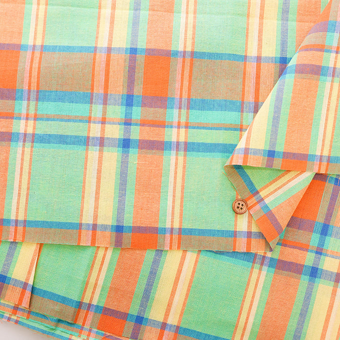Made in India Cotton Yarn-Dyed Madras Check Fabric - nomura tailor