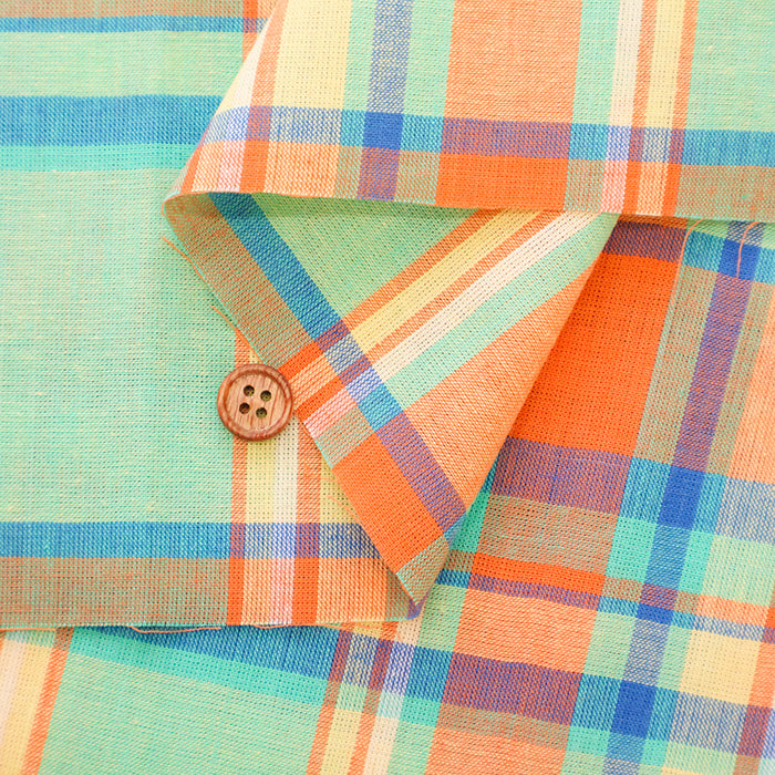 Made in India Cotton Yarn-Dyed Madras Check Fabric - nomura tailor