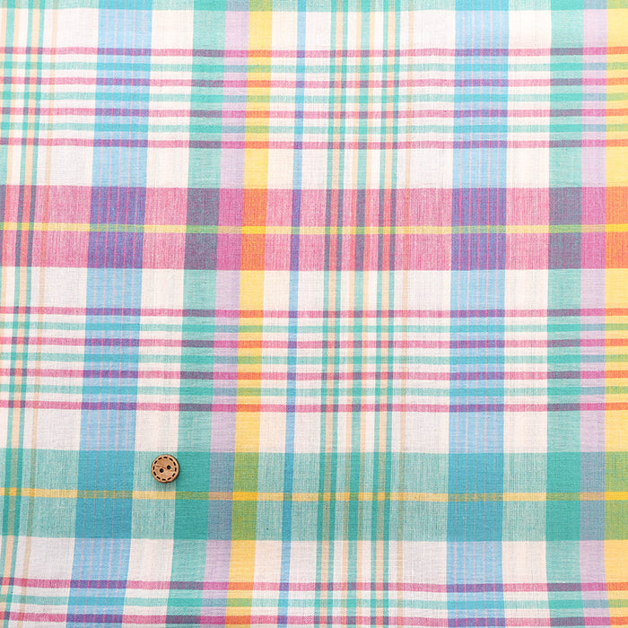 Made in India Cotton Yarn-Dyed Madras Check Fabric - nomura tailor