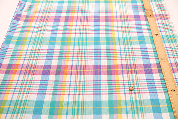 Made in India Cotton Yarn-Dyed Madras Check Fabric - nomura tailor