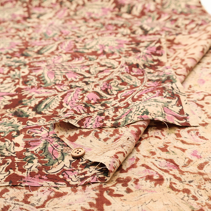 Made in India Cotton Kalamkari Printed Fabric - Calico - nomura tailor