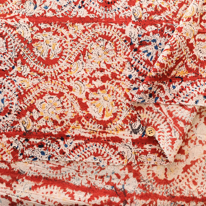 Made in India Cotton Kalamkari Printed Fabric - Calico - nomura tailor