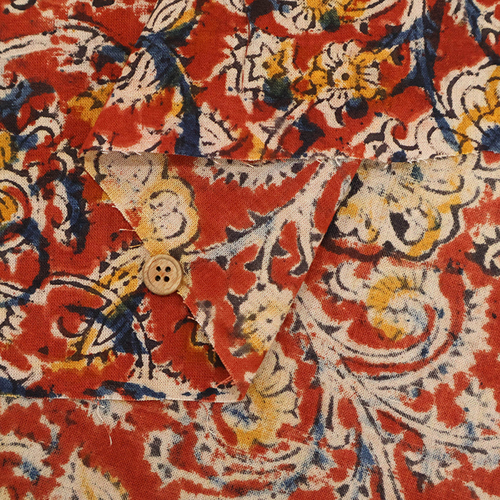 Made in India Cotton Kalamkari Printed Fabric - Calico - nomura tailor