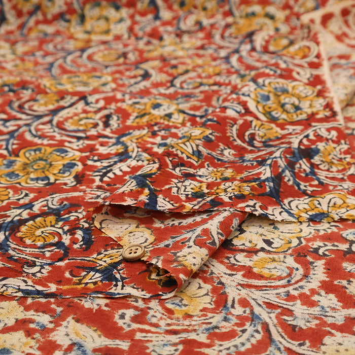 Made in India Cotton Kalamkari Printed Fabric - Calico - nomura tailor