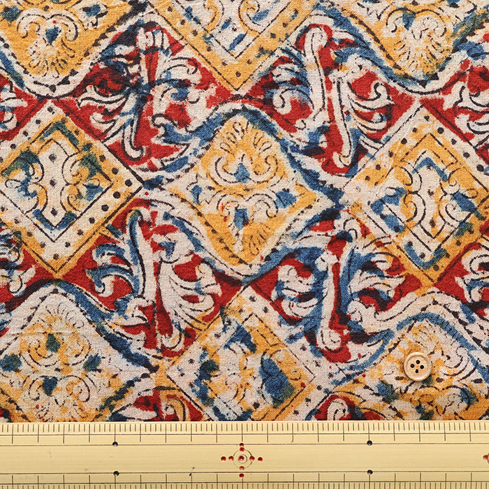 Made in India Cotton Kalamkari Printed Fabric -  Calico - nomura tailor
