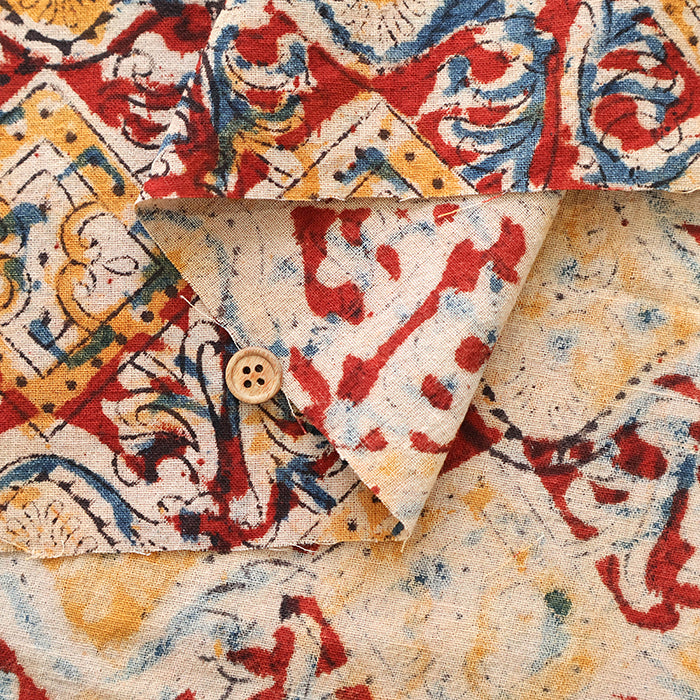 Made in India Cotton Kalamkari Printed Fabric -  Calico - nomura tailor