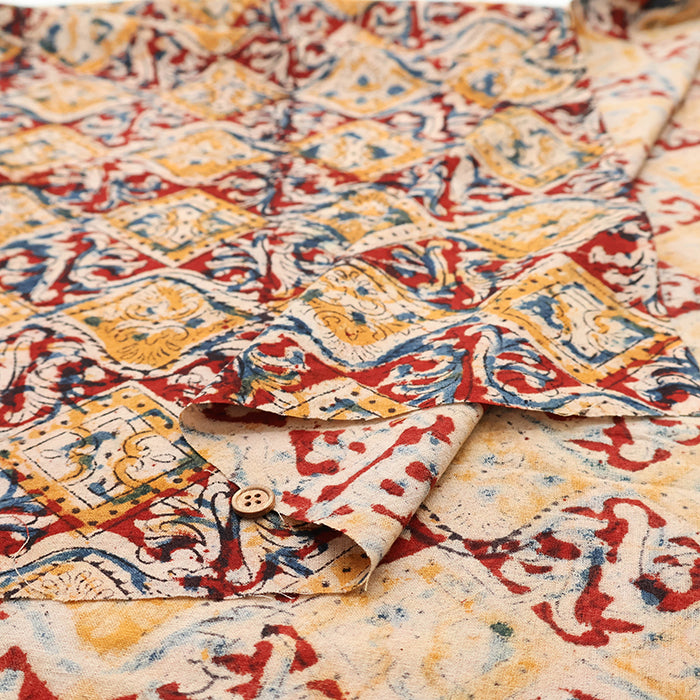 Made in India Cotton Kalamkari Printed Fabric -  Calico - nomura tailor