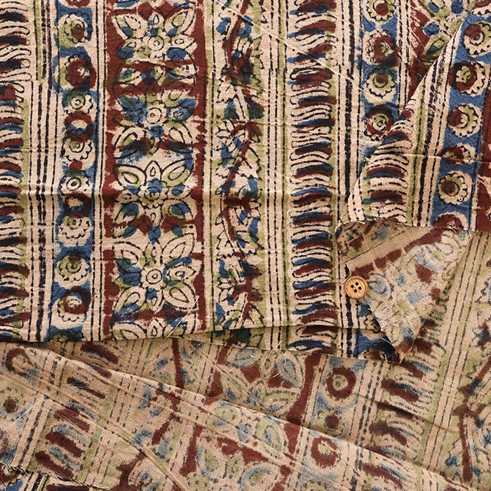 Made in India Cotton Kalamkari Printed Fabric - Calico - nomura tailor