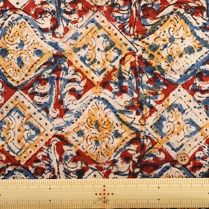 Made in India Cotton Kalamkari Printed Fabric - Calico - nomura tailor