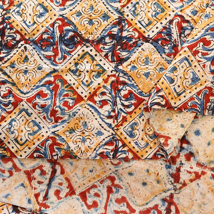 Made in India Cotton Kalamkari Printed Fabric - Calico - nomura tailor
