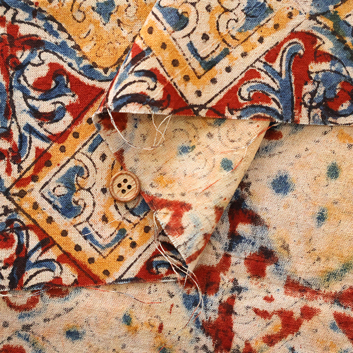 Made in India Cotton Kalamkari Printed Fabric - Calico - nomura tailor