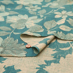 Made in India　Cotton Ethnic Blue Print Fabric - nomura tailor